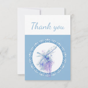 Thank You Dragonfly Watercolor Nature Art Card