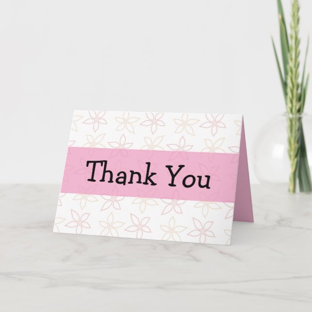 Thank You Drawn Flowers Greeting Card (Front)