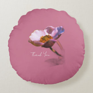 Thank You Dream Flowers – Elegant Fantasy Nature Round Pillow