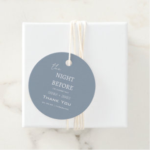 Thank you Dusty Blue the Night Before Wedding Favor Tags