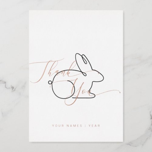 Thank You Easter Rabbit Real Foil Cards