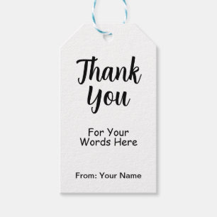 Thank You Editable Gift Tag Minimalist