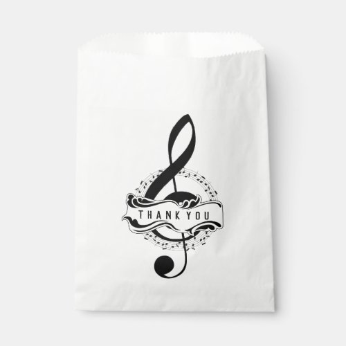 Thank You Editable Musical Note Favor Bags