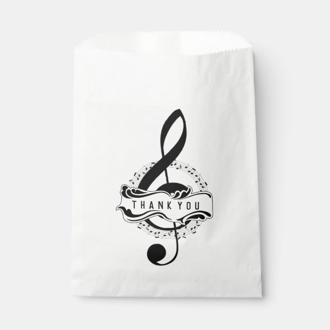 Thank You Editable Musical Note Favor Bags (Front)