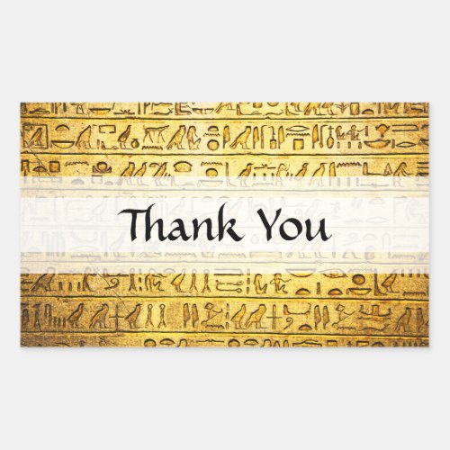 Thank You Egyptian Hieroglyphs Yellow Stickers