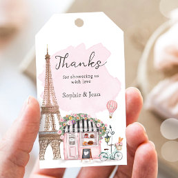 Thank You Eiffel Paris Parisian French Baby Shower Gift Tags