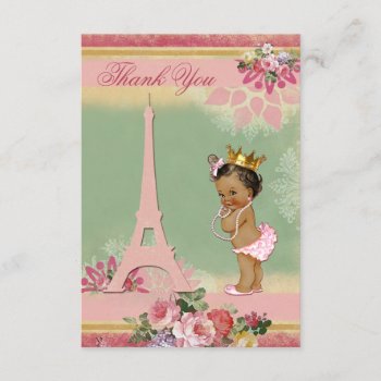 Thank You Eiffel Tower Ethnic Princess Baby Shower by GroovyGraphics at Zazzle