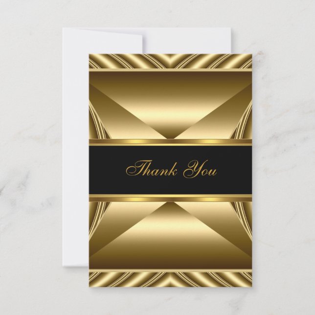 Thank You Elegant 30th Birthday Exotic Rich Gold Card (Front)