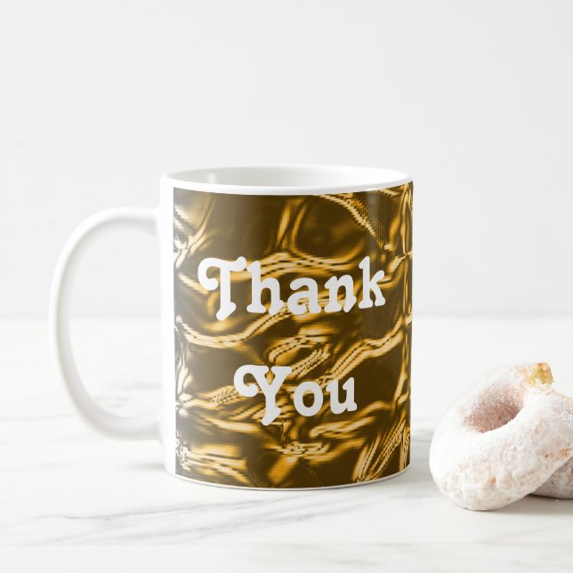 Thank You Elegant Abstract Gold Appreciation Coffee Mug (With Donut)