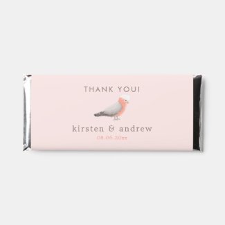 Thank You! Elegant Australian Galah Bird Wedding  Hershey Bar Favors