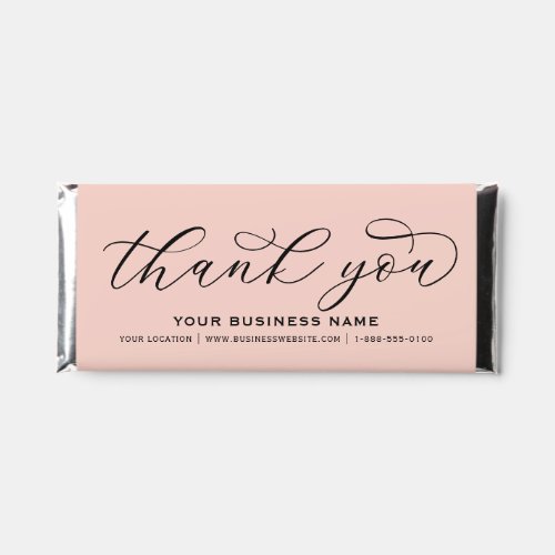 Thank You Elegant Blush Pink Custom Business Hershey Bar Favors