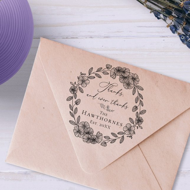 Thank You Elegant Botanical Shakespeare Quote Rubber Stamp (Creator Uploaded)