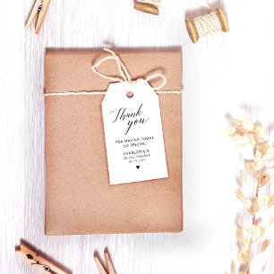 Thank You Elegant Calligraphy Bridal Shower Gift Tags