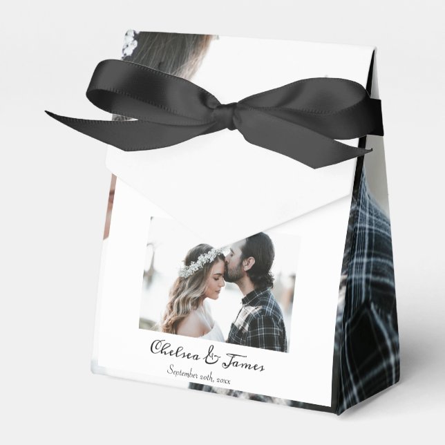 Thank You Elegant Calligraphy Photo  Favor Boxes (Front Side)