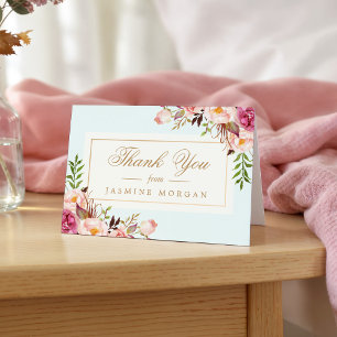 Thank You Elegant Chic Pastel Watercolor Floral