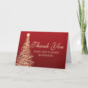 Thank You Elegant Christmas Party Red Card