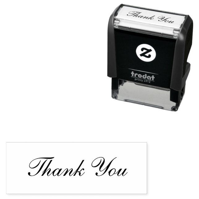 Thank You Elegant Cursive Script Text Template Self-inking Stamp (In Situ)