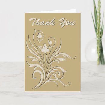 Thank You-elegant Cutout Floral Thank You Card by timelesscreations at Zazzle