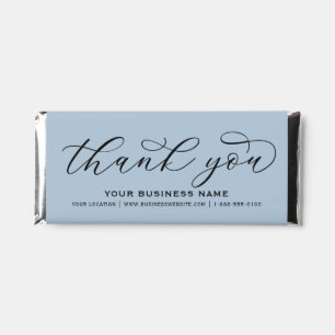 Thank You Elegant Dusty Blue Custom Business Hershey Bar Favors