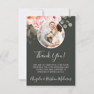 Thank You Elegant Floral Botanical Wedding Card