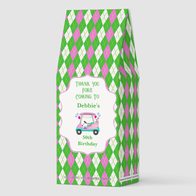Thank You Elegant Golf Cart Ready Women's Birthday Roasted Coffee (Front)