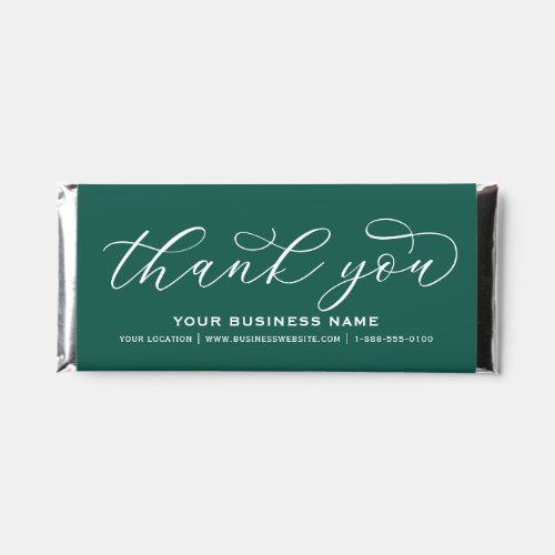 Thank You Elegant Green Custom Business Hershey Bar Favors