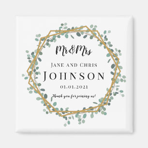 Thank You Elegant Greenery Magnets for Wedding