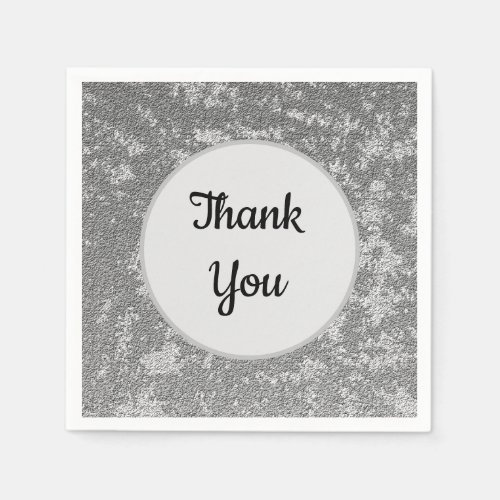 Thank You Elegant Grey White Marbled Appreciation Napkins