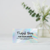 Thank you Elegant Holographic instagram Discount Business Card (Standing Front)