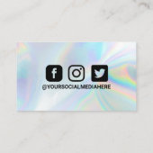 Thank you Elegant Holographic instagram Discount Business Card (Back)
