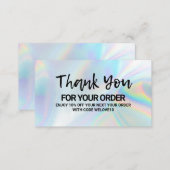 Thank you Elegant Holographic instagram Discount Business Card (Front/Back)