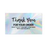 Thank you Elegant Holographic instagram Discount Business Card Thank you Elegant Holographic instagram Discount Business Card