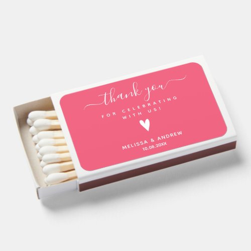 Thank You _ Elegant Magenta Pink Matchboxes