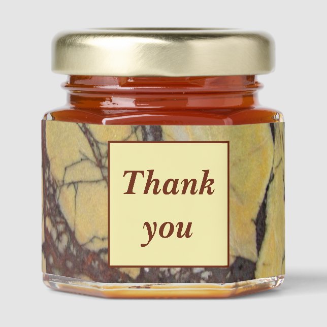Thank You Elegant Marbled Agate Photo Appreciation Honey Jar Favors (Front)
