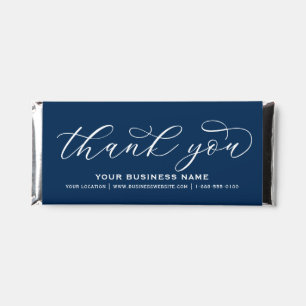 Thank You Elegant Navy Blue Custom Business Hershey Bar Favors