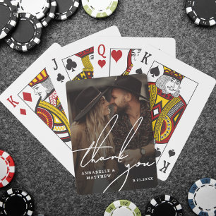 Thank You Elegant Photo Poker Cards