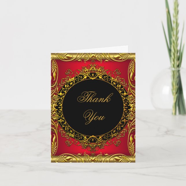 Thank You Elegant Red Gold Black (Front)