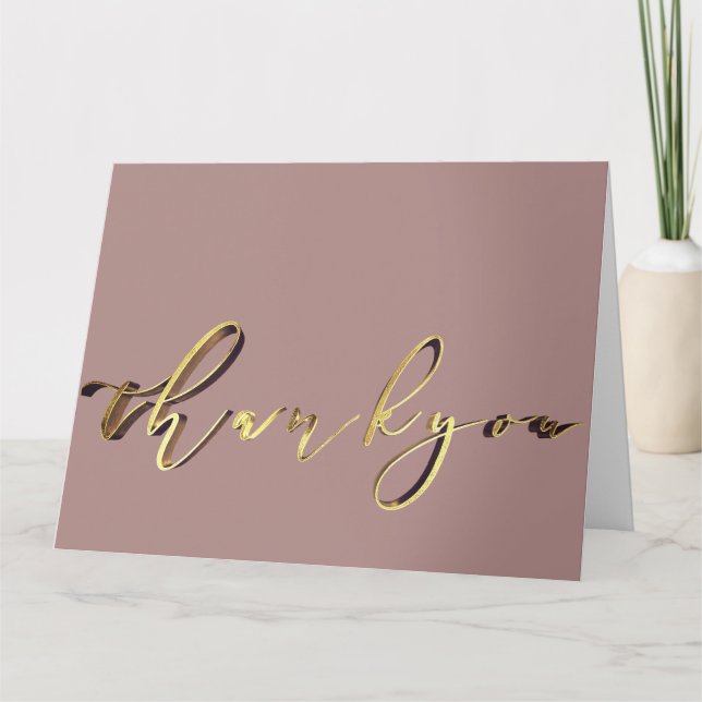 Thank You Elegant Rose Gold Handwriting Script (Front)