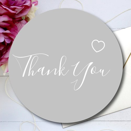 Thank You Elegant Script Text Custom Color Classic Round Sticker