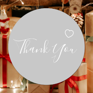 Thank You Elegant Script Text Custom Color Classic Round Sticker