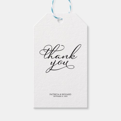 Thank You _ Elegant Script Wedding Favor Tags