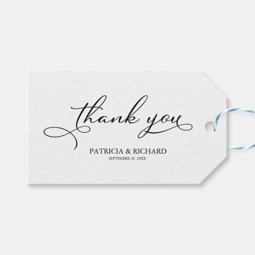 Thank You _ Elegant Script Wedding Favor Tags