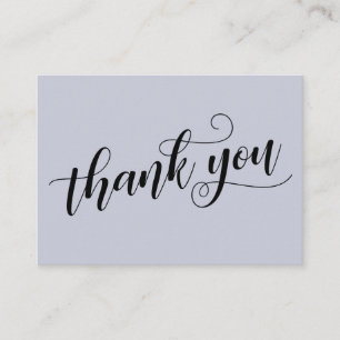Thank You Elegant Typography Blue Wedding Favor Enclosure Card