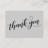 Thank You Elegant Typography Gray Wedding Favor