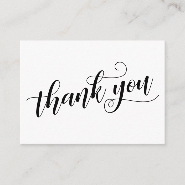 Thank You Elegant Typography Wedding Favor Enclosure Card | Zazzle.com