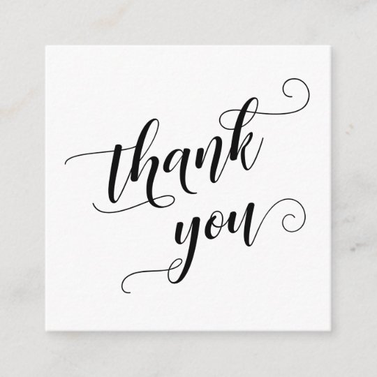 Thank You Elegant Typography Wedding Favor Enclosure Card | Zazzle.com