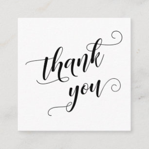 Thank You Elegant Typography Wedding Favor Enclosure Card