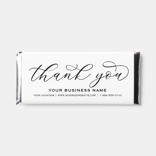 Thank You Elegant White and Black Custom Business Hershey Bar Favors