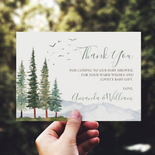 Thank You Elegant Woodland Baby Shower  Card