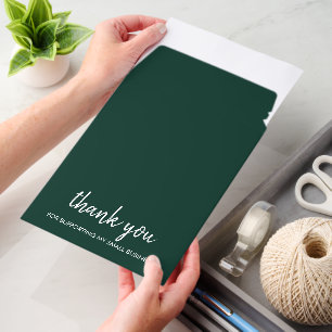 Thank You Emerald Modern Minimalist Handwritten Envelope Mailers